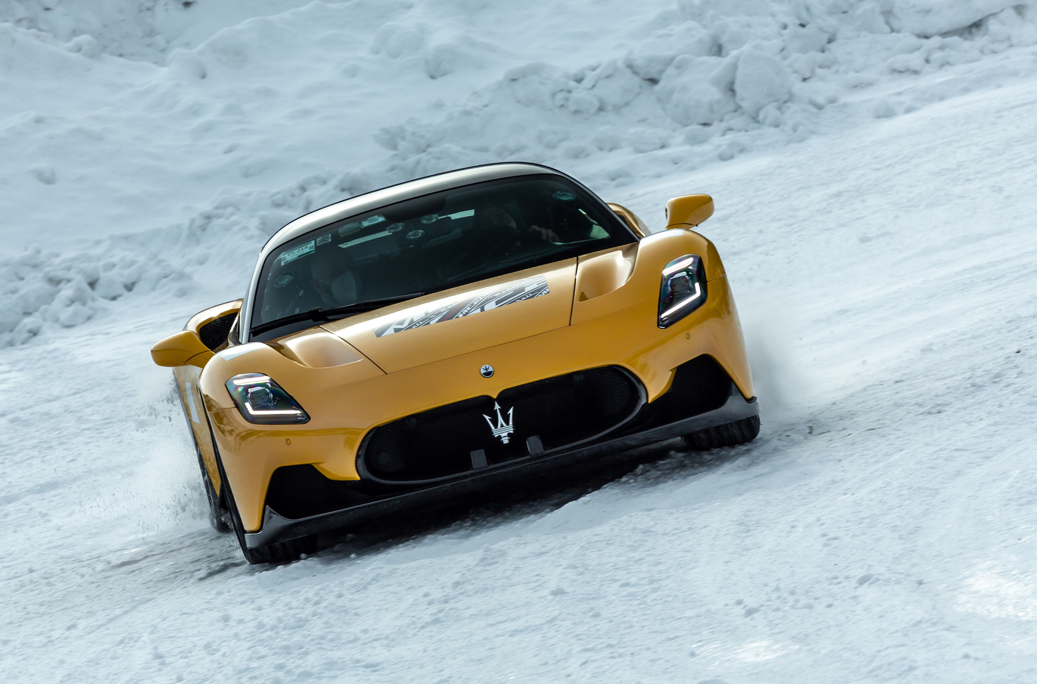 Watch the New Maserati MC20 Supercar Drift Through the Snow