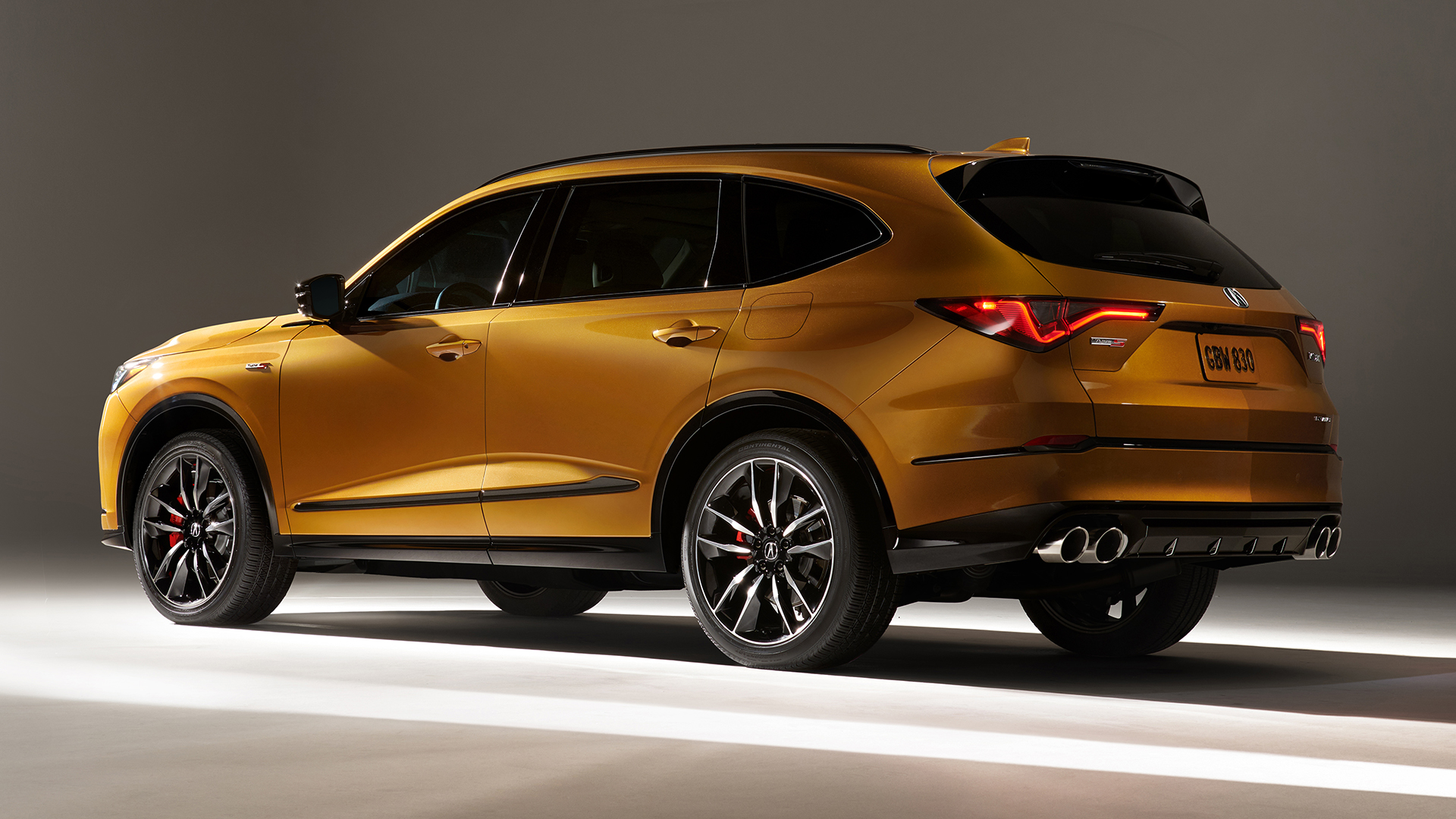 Th rear quarter view of the Acura MDX Type S.