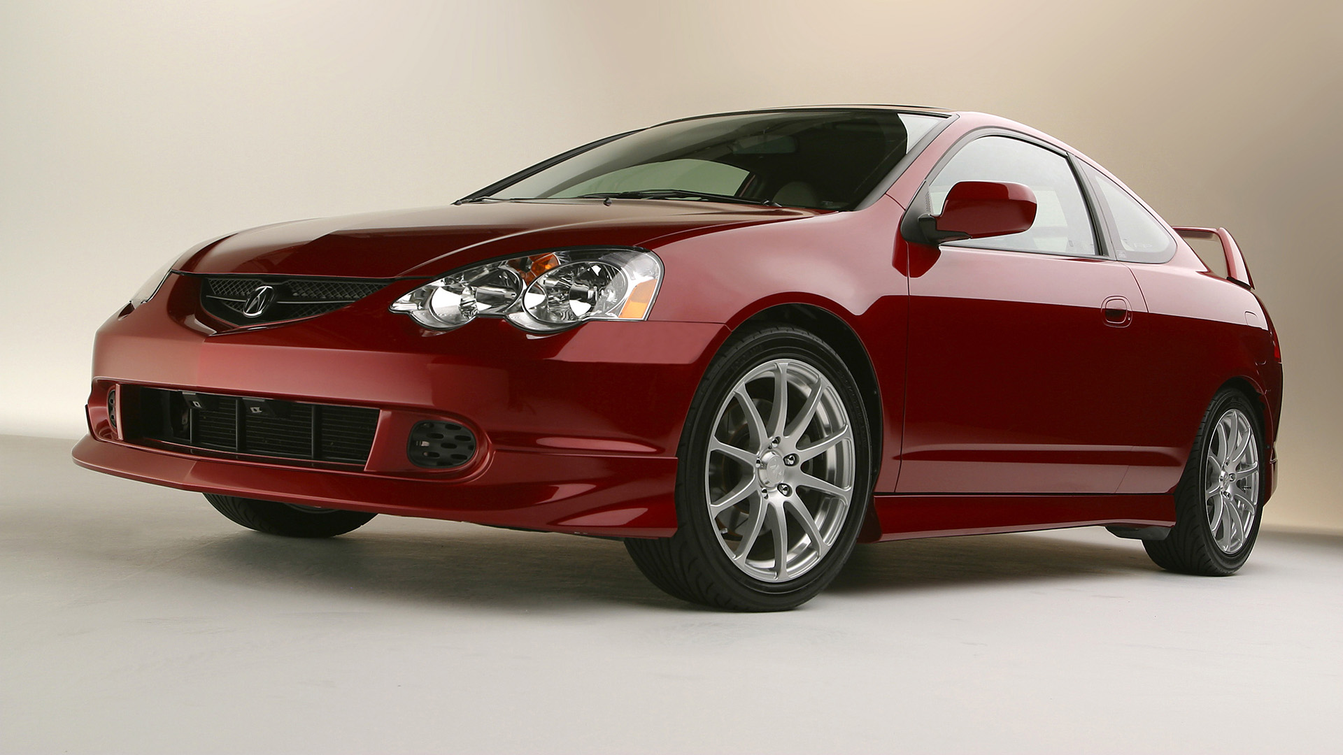 Front quarter view studio photos of the 2003 Acura RSX Type S Performance Package.