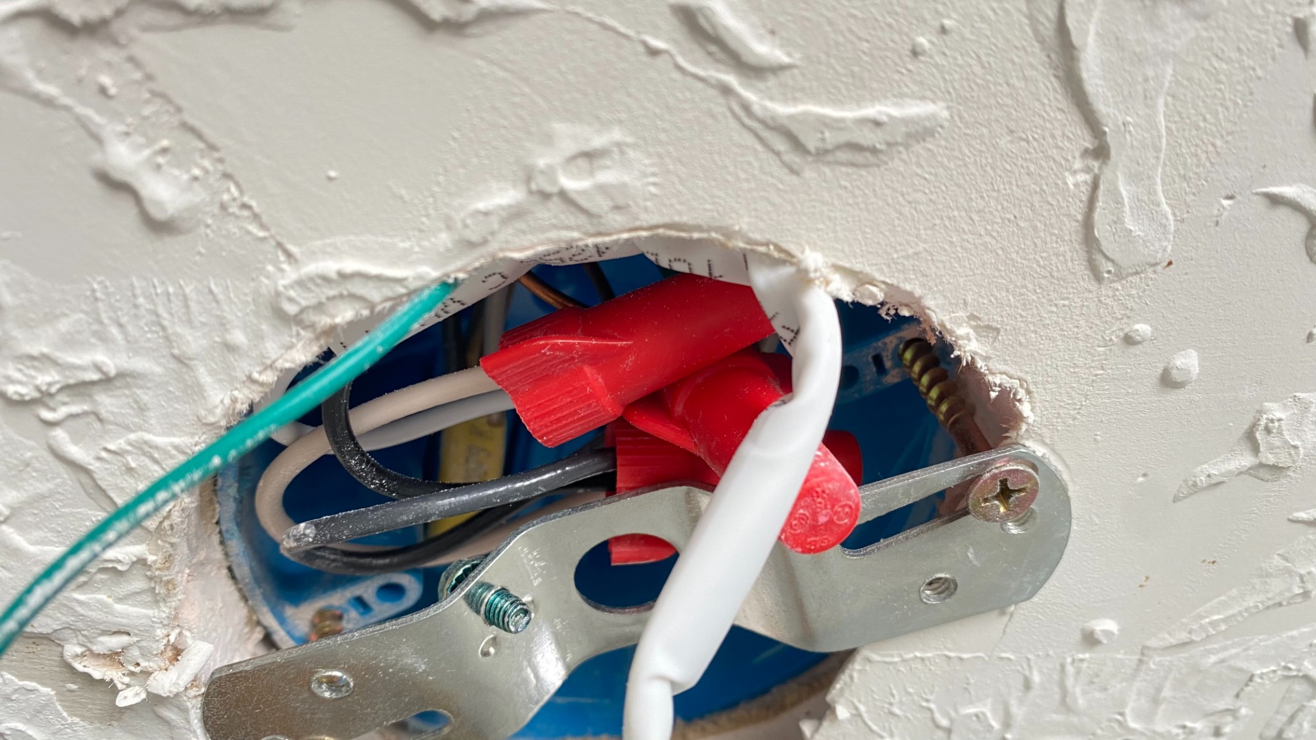 The electrical box with electrical nuts.