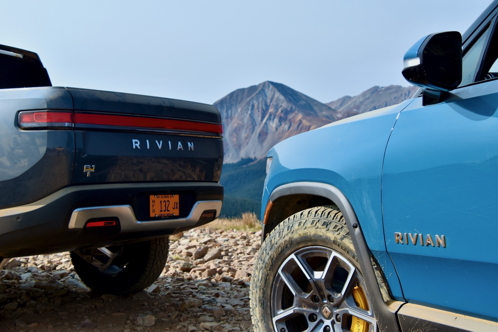 2022 Rivian R1T Launch Editions in the Rocky Mountains