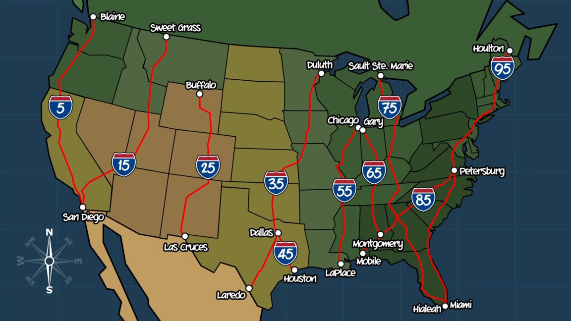 Here's the Surprising Logic Behind America's Interstate Highway Numbers