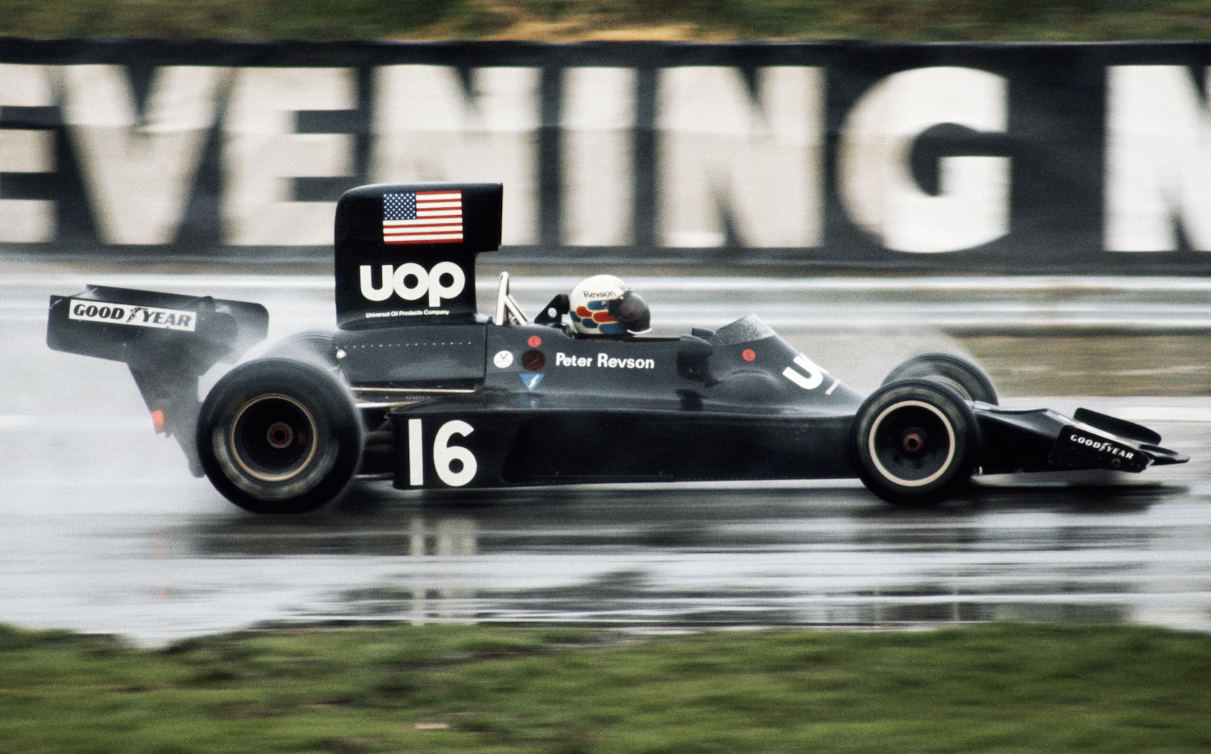 Peter Revson at Brand's Hatch; he died a week later