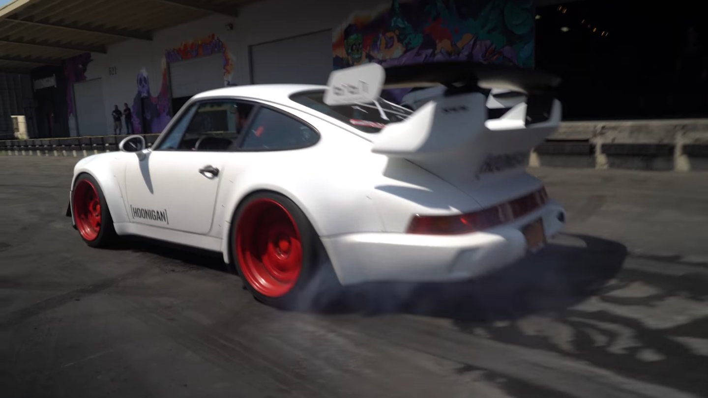 Watch the Hoonigan RWB Porsche Lay Serious Rubber