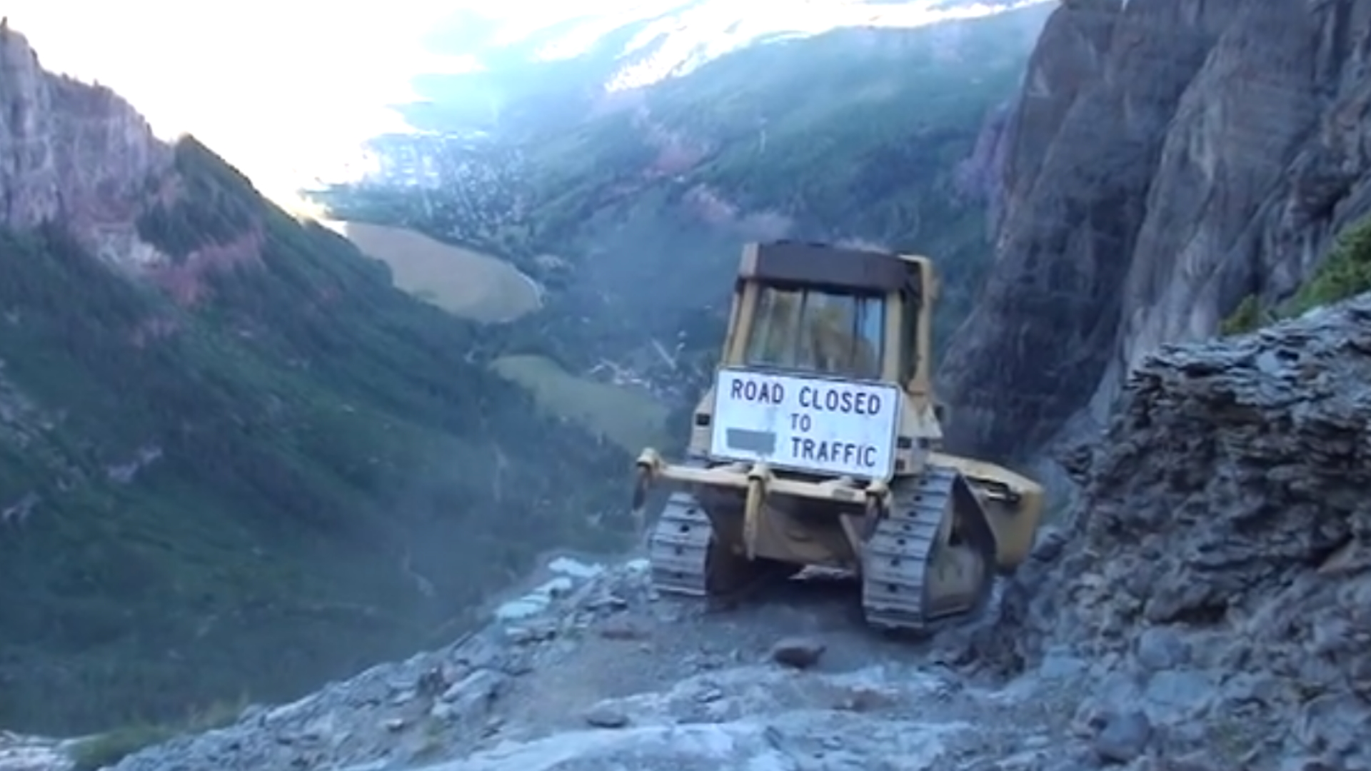 Driving a Bulldozer Over Colorado’s Black Bear Pass Looks Absolutely