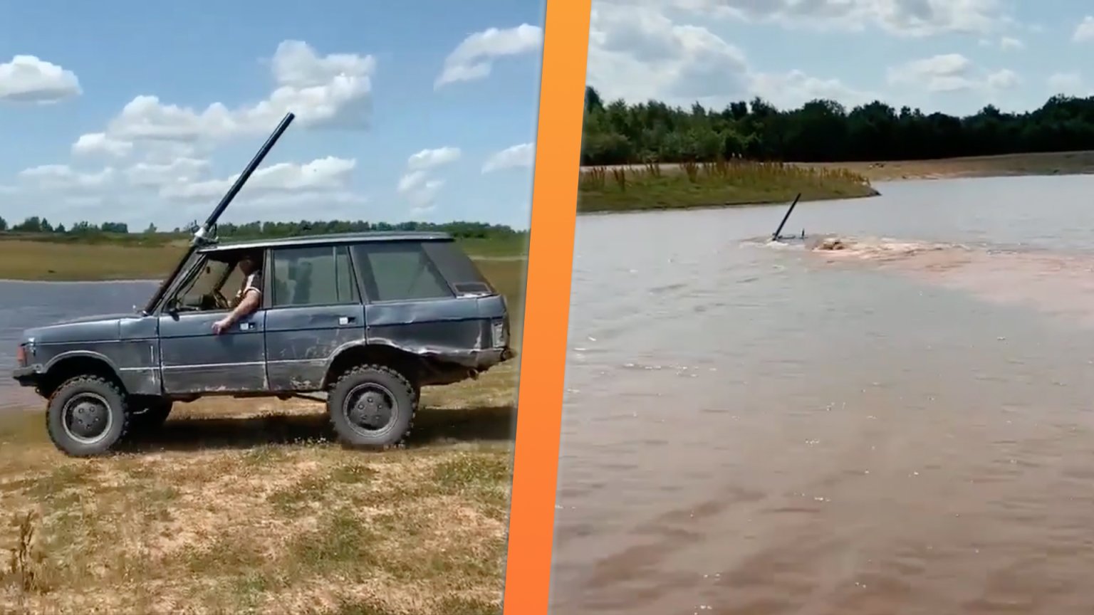Water Rover Side Watch an Old Range Rover Drive Completely Underwater and Come Out the ...