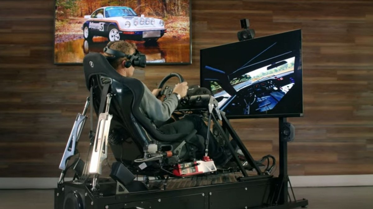 Intel Racing Simulator This High-Tech Racing Simulator Drives Like an Old Porsche Rally Car