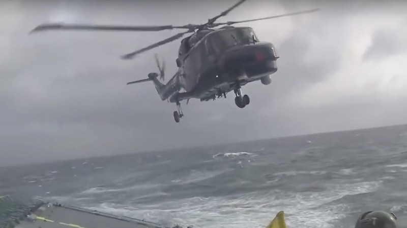 Landing A Helicopter on a Ship in Rough Seas is Insanely Difficult