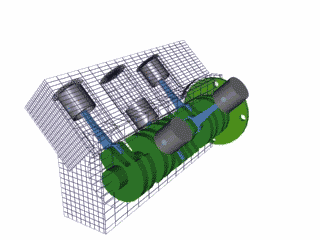 Mechanical operation of a V6 motor