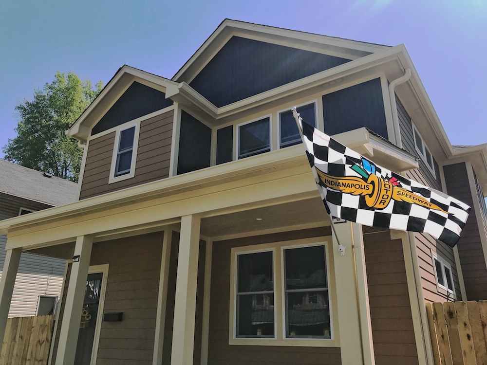This writer's humble home decorated for the big race.