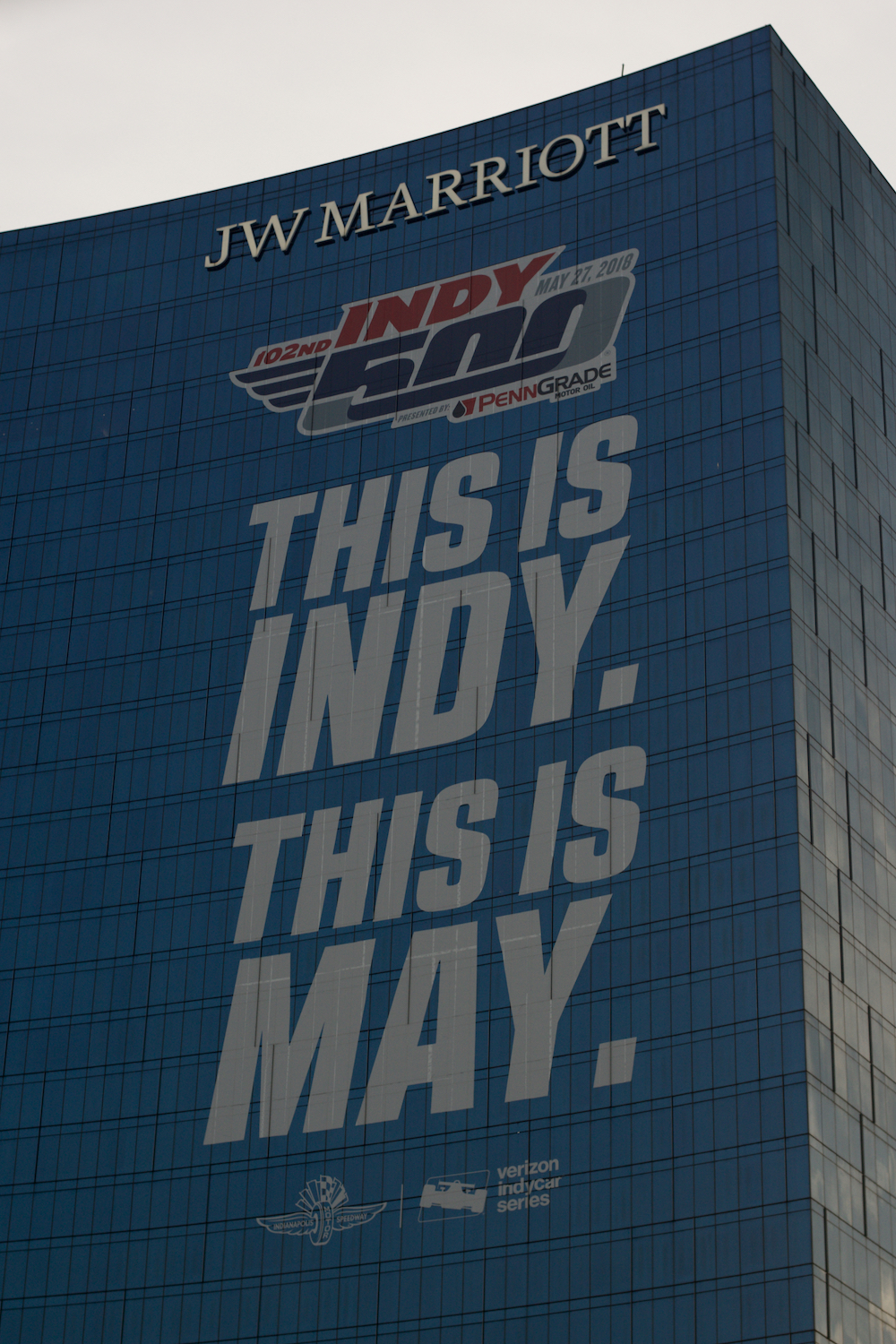 The tallest hotel in Indianapolis dresses for the occasion.