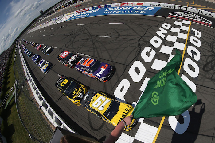 Daniel Suarez and Denny Hamlin on the front row