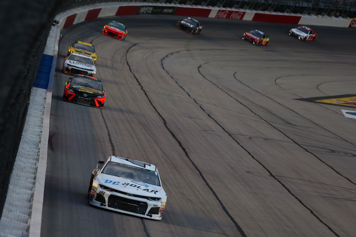 Kyle Larson runs up front